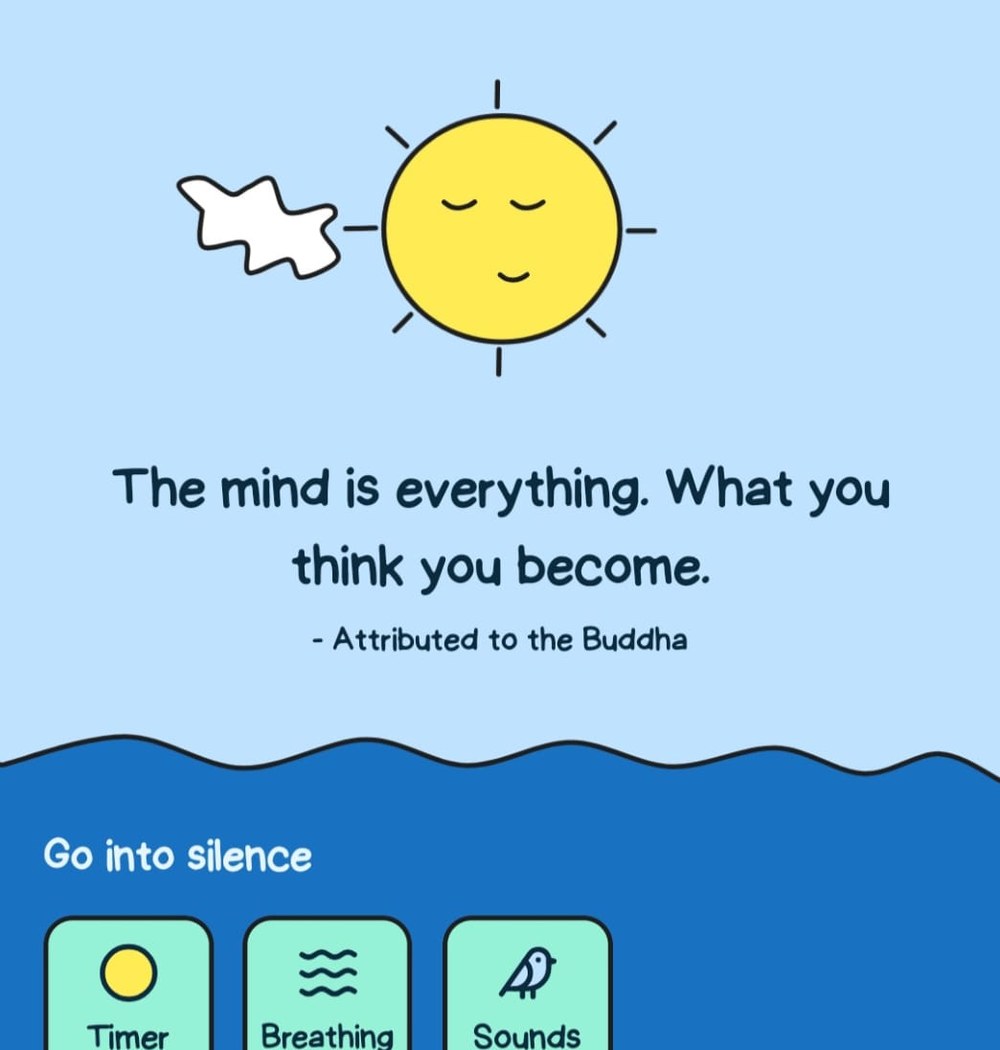 The home screen in the app