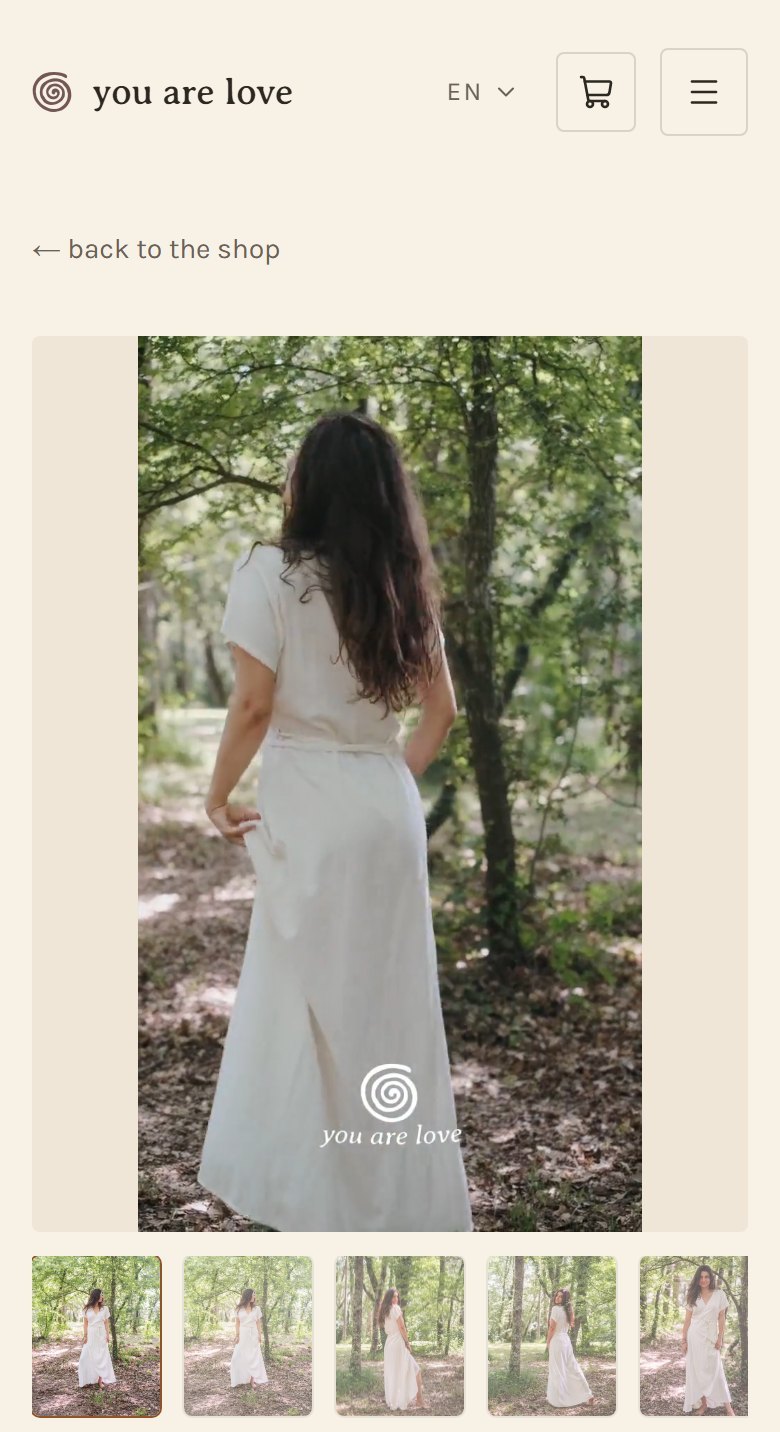 A You are Love product page on a phone